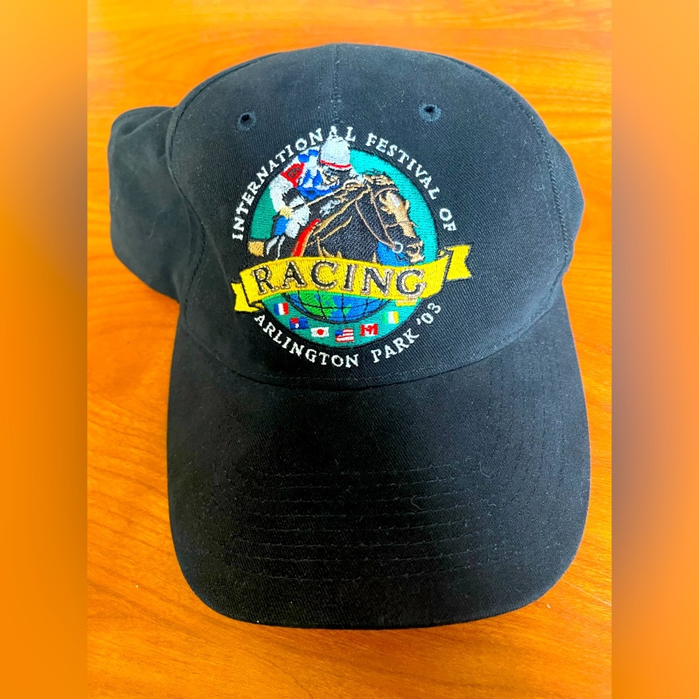 Black Racing Cap with Embroidered Logo